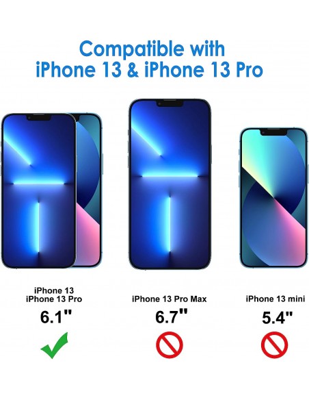 Protector pantalla vidrio templado privacidad iPhone 13 / 13 Pro negro (Pegado total 3D)