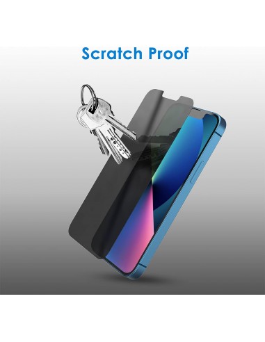 Protector pantalla vidrio templado privacidad iPhone 13 / 13 Pro negro (Pegado total 3D)