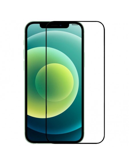 Protector pantalla vidrio templado privacidad iPhone 12 / 12 Pro negro (Pegado total 3D)
