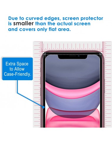 Protector pantalla vidrio templado privacidad iPhone XR / iPhone 11 negro (Pegado total 3D)