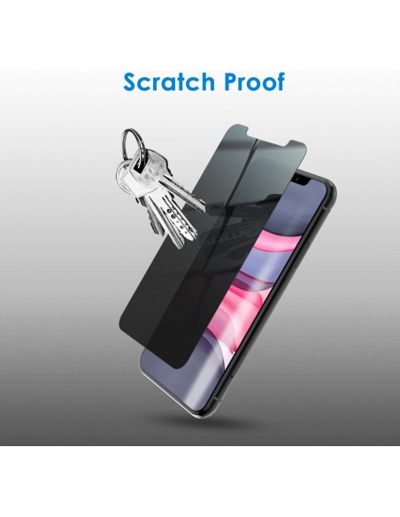 Protector pantalla vidrio templado privacidad iPhone XR / iPhone 11 negro (Pegado total 3D)
