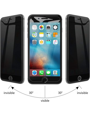 Protector pantalla vidrio templado privacidad iPhone 7 / 8 / iPhone SE 2020/2022 negro (Pegado total 3D)