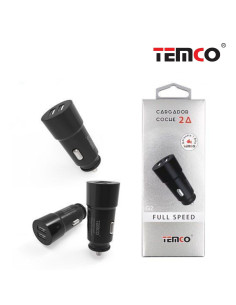 Cargador mechero coche universal doble toma USB negro 2  Amperios