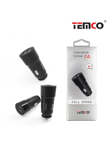 Cargador mechero coche universal doble toma USB negro 2  Amperios
