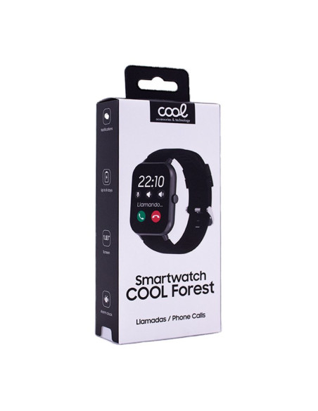 Smartwatch COOL Forest silicona negro (Llamadas, Salud, Deporte)