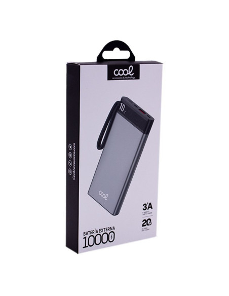 Bateria externa universal Power Bank 10.000 mAh COOL (3A / 20W PD) plata