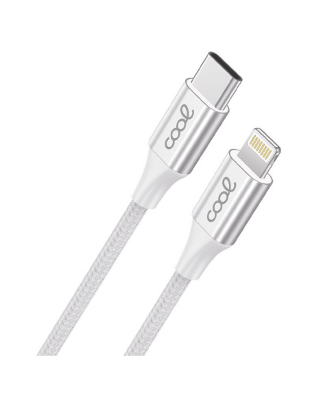 Cable USB COOL Nylon universal tipo C a lightning (1,2 metros)
