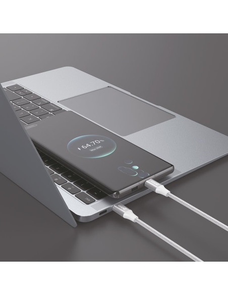 Cable USB COOL Nylon universal tipo C a lightning (1,2 metros)