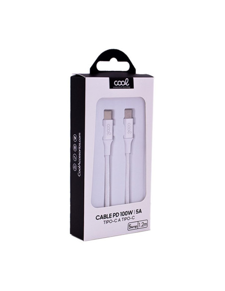 Cable USB COOL Nylon universal tipo C a tipo C (1,2 metros)