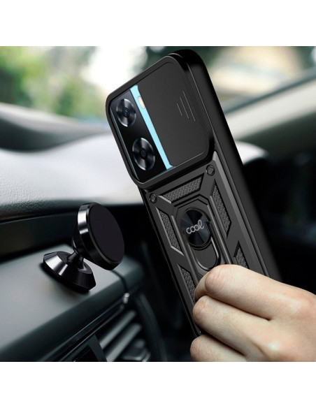 Carcasa reforzada cama TPU Oppo A57s / A77 5G / Realme Narzo 50 5G anilla negra