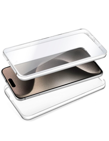 Carcasa TPU 3D iPhone 15 Pro Max transparente (Frontal + trasera)