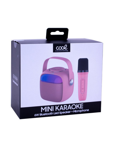 Altavoz universal Bluetooth 6W COOL Mini Karaoke + icrófono rosa