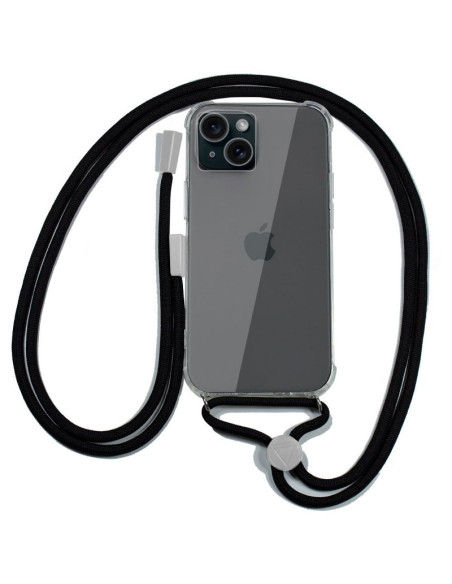 Carcasa TPU transparente iPhone 15 cordón negro