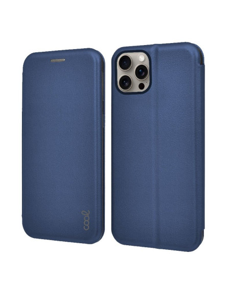 Funda libro soporte TPU iPhone 15 Pro Max Elegance azul marino
