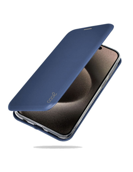Funda libro soporte TPU iPhone 15 Pro Max Elegance azul marino