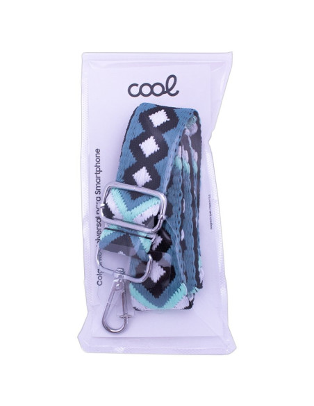 Correa colgante universal con tarjeta para smartphone cenefas azul turquesa