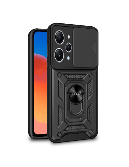 Carcasa reforzada cama TPU Xiaomi Redmi 12 anilla negra