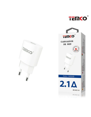 Cargador de red toma USB-A 2,1 A blanco