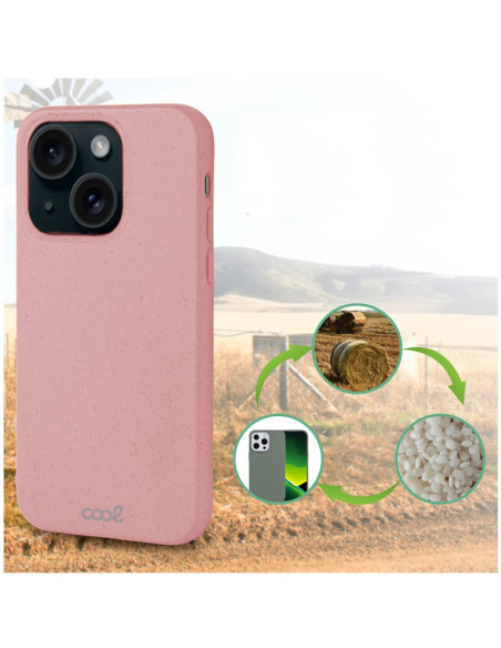 Carcasa biodegradable iPhone 15 PBAT ecológico rosa