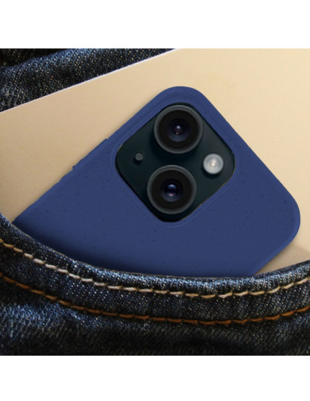 Carcasa biodegradable iPhone 15 PBAT ecológico azul marino