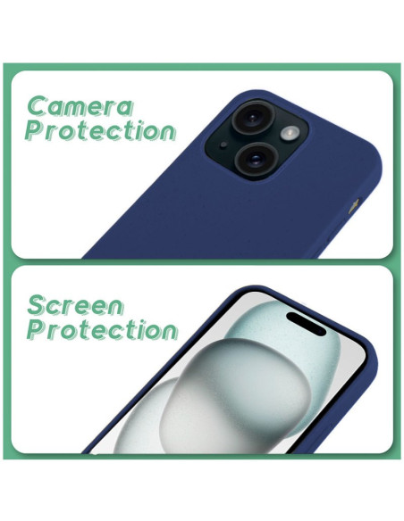 Carcasa biodegradable iPhone 15 PBAT ecológico azul marino