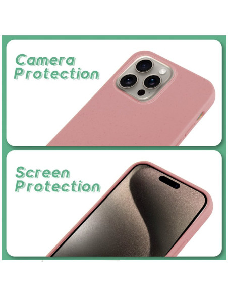 Carcasa biodegradable iPhone 15 Pro Max PBAT ecológico rosa