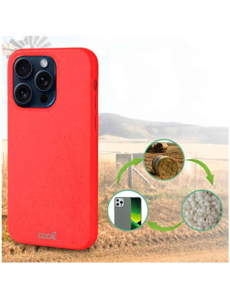 Carcasa biodegradable iPhone 15 Pro PBAT ecológico roja