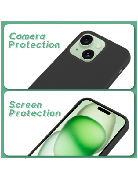 Carcasa biodegradable iPhone 15 Plus PBAT ecológico negra