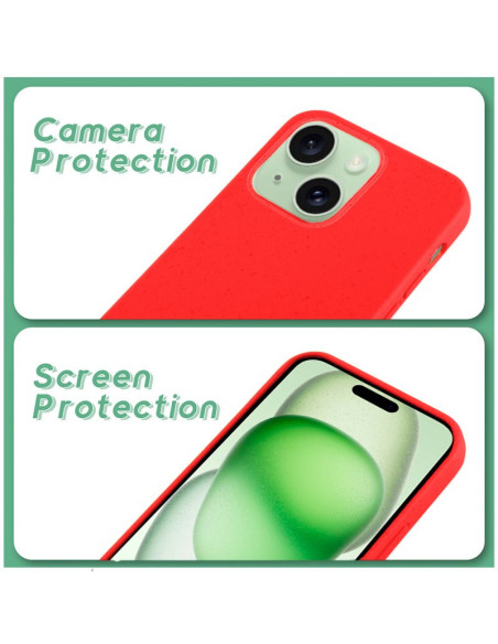 Carcasa biodegradable iPhone 15 Plus PBAT ecológico roja