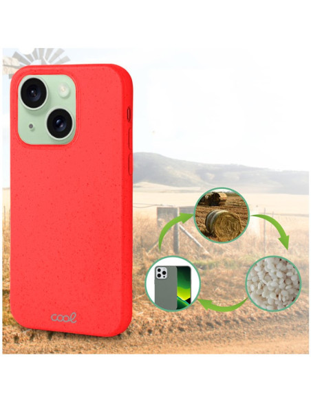 Carcasa biodegradable iPhone 15 Plus PBAT ecológico roja