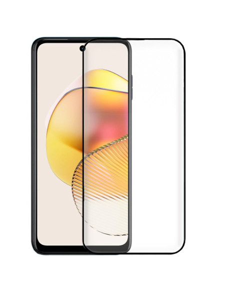 Protector pantalla vidrio templado Motorola Moto G73 5G / G14 negro (Pegado total 3D)