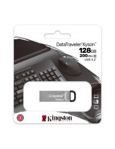 Pendrive 128 GB USB 3.2 DataTraveler Kyson llavero metálico 2