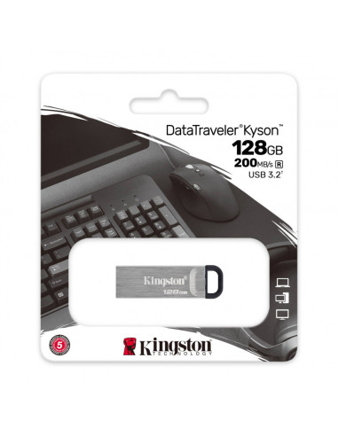 Pendrive 128 GB USB 3.2 DataTraveler Kyson llavero metálico