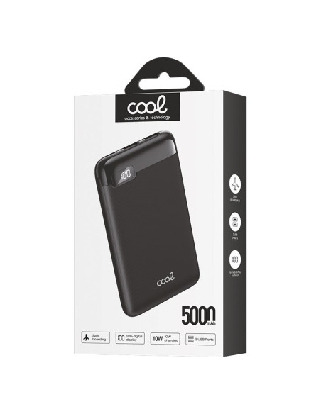 Batería externa con pantalla Power Bank 5000 mAh COOL Display 10W negra