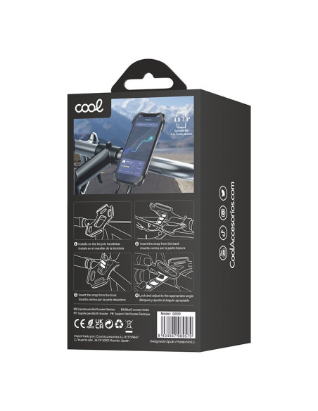 Soporte universal manillar COOL para patinete / bici / moto ajustable entre 4 y 7 pulgadas