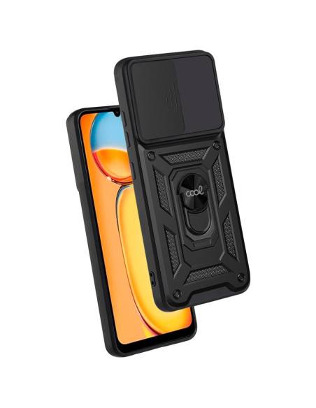 Carcasa reforzada cama TPU Xiaomi Redmi 13C / Poco C65 anilla negra