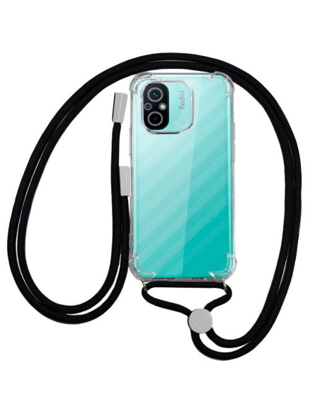 Carcasa TPU transparente Xiaomi Redmi 12C cordón negro