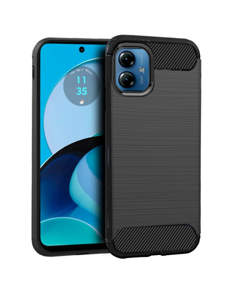 Carcasa TPU antihuellas Motorola Moto G14 carbón negra