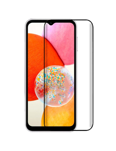 Protector pantalla vidrio templado Samsung A145 Galaxy A14 / A14 5G negro (Pegado total 3D)