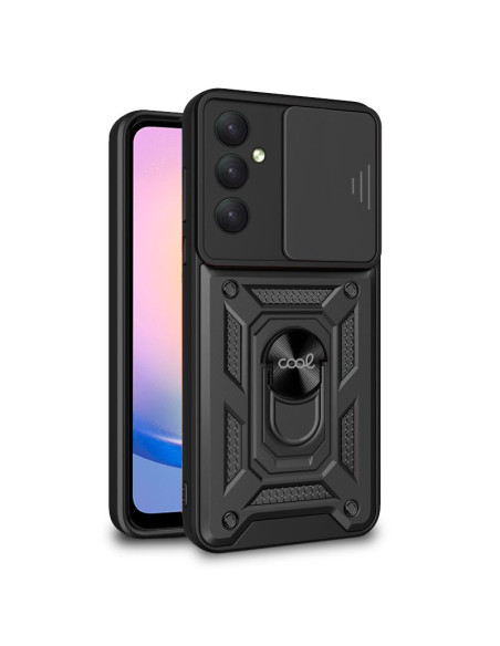 Carcasa reforzada cama TPU Samsung A256 Galaxy A25 5G anilla negra