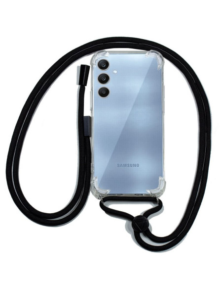 Carcasa TPU transparente Samsung A256 Galaxy A25 5G cordón negro