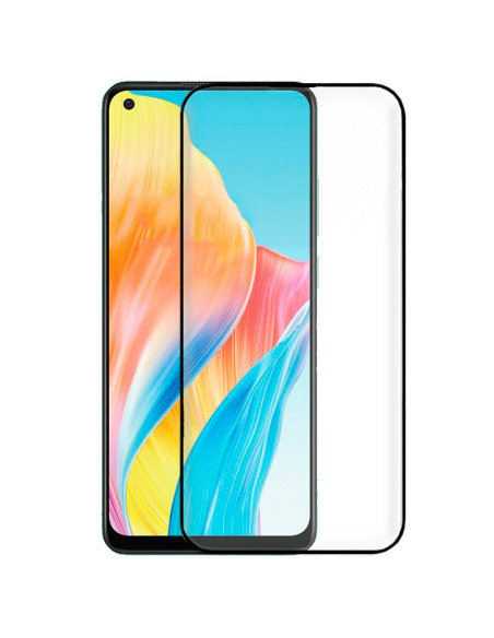 Protector pantalla vidrio templado Oppo A78 4G negro (Pegado total 3D)