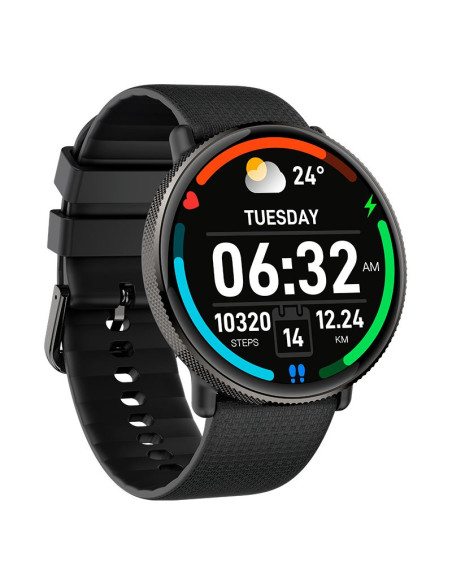 Smartwatch COOL Forever pantalla AMOLED silicona negro (Llamadas, salud, deporte)
