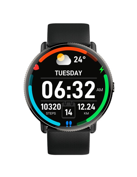 Smartwatch COOL Forever pantalla AMOLED silicona negro (Llamadas, salud, deporte)