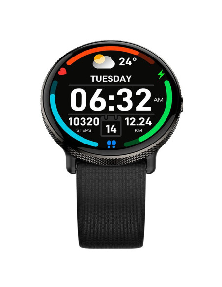Smartwatch COOL Forever pantalla AMOLED silicona negro (Llamadas, salud, deporte)