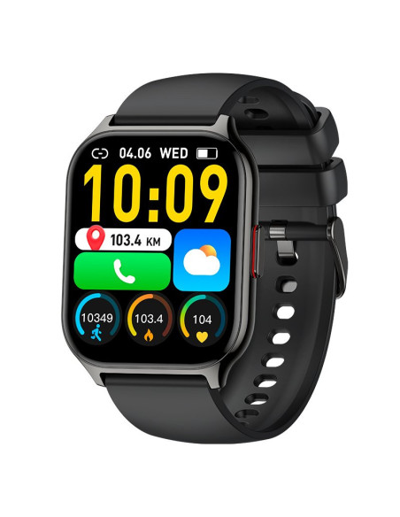 Smartwatch COOL Nova silicona negro (Llamadas, salud, deporte)