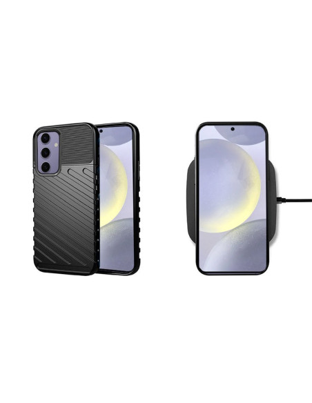 Carcasa TPU reforzada Samsung S921 Galaxy S24 antihuellas negra