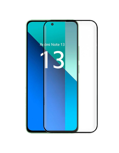 Protector pantalla vidrio templado Xiaomi Redmi Note 13 negro (Pegado total 3D)