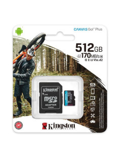 Tarjeta memoria microSD con adaptador 512 GB Kingston Canvas Go Plus (Clase 10)