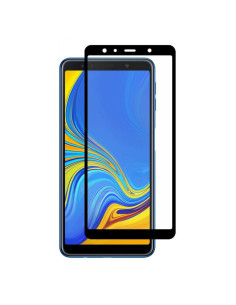 Protector pantalla vidrio templado Samsung A750 Galaxy A7 (2018) negro (Pegado total 3D)